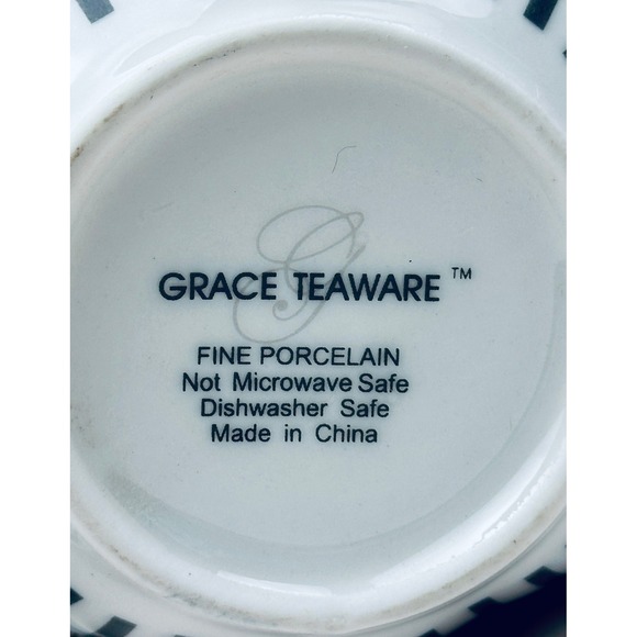 Grace's Teaware Black Striped Mugs w/ Gold Accents Coffee Tea Set of 2 - Picture 6 of 10